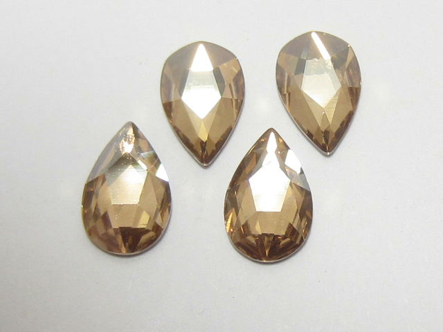 12pcs. PEAR 8x5mm GLODEN SHADOW FLATBACK STAR BRIGHT Rhinestones